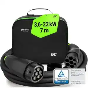 Ladekabel Typ 2 22 kW Green Cell GC Snap 7 m 32 A für Elektrofahrzeuge
