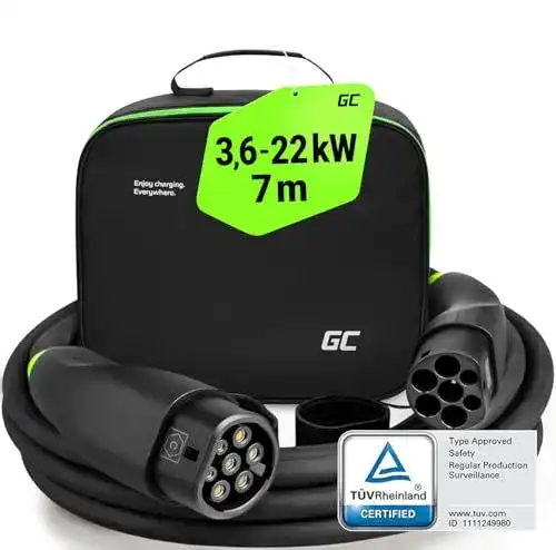 Ladekabel Typ 2 22 kW Green Cell GC Snap 7 m 32 A für Elektrofahrzeuge