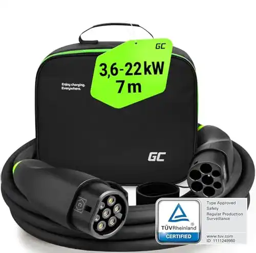 Ladekabel Typ 2 22 kW Green Cell GC Snap 7 m 32 A für Elektrofahrzeuge