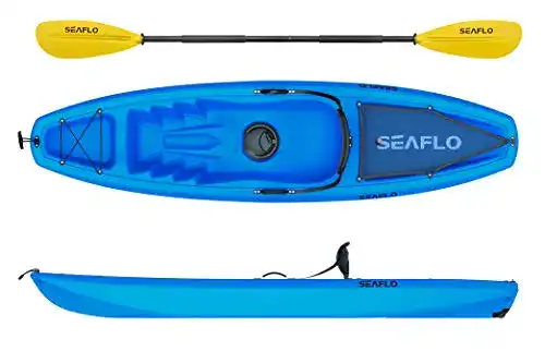 Angelkajak Seaflo Sit-on-Top mit Paddel und Angelrutenhalter