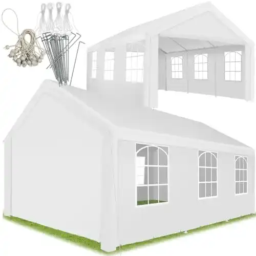 Zeltgarage tectake Pavillon 4×6 m wasserdicht und stabil