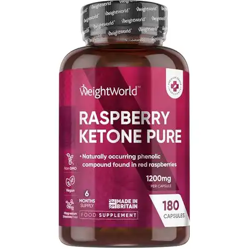 Himbeer Ketone Weightworld – 1200mg pro Kapsel, 180 vegane Kapseln