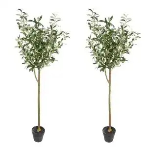 Kunstbaum Olivenkugelbaum im Topf 150 cm Künstliche Pflanze