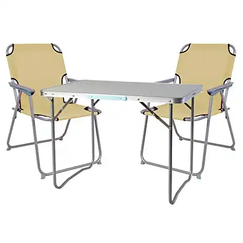 Campingtisch-Set Mojawo 3-teiliges Aluminium Campingmöbel Set