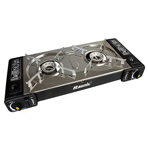 Gaskocher 2-flammig von Rsonic – Tragbar für Camping und Outdoor