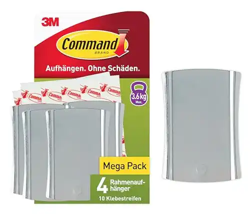 Klebenagel Command Groß für Bilderrahmen, selbstklebend, 4 Nägel