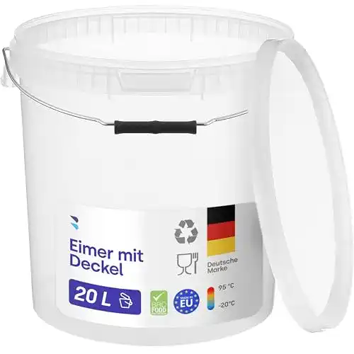 Eimer mit Deckel BenBow 20 Liter transparent für Lebensmittel