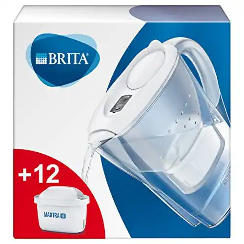 Brita Marella Cool Wasserfilter in Weiß mit 12 Kartuschen