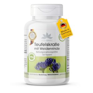 Weidenrinde Kapseln mit Teufelskralle 900mg pro Tagesdosis – 120 vegane Kapseln
