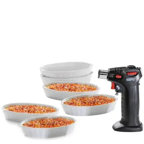 Crème brûlée Set Gefu Carmello, 7-teilig mit Brenner und Schälchen