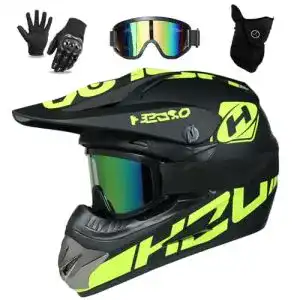 Crosshelm für Kinder – Uigjiog Downhill Motorradhelm Set mit Zubehör