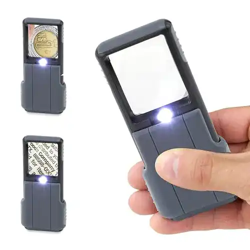 Taschenlupe Carson MiniBrite 5x mit LED und Schutzhülle