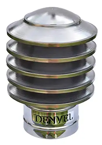 Kaminhaube Denvel Lamellenaufsatz aus Edelstahl 80 mm