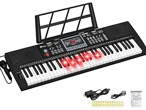 Keyboard mit Leuchttasten 24HOCL Elektrisches Klavier für alle Altersgruppen