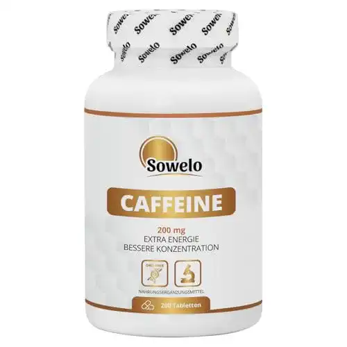 Koffeintabletten Sowelo Koffein 200 mg für Konzentration und Wachsamkeit