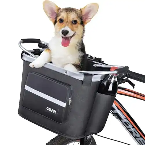 Faltbarer Hundefahrradkorb von COFIT für Haustiere und Einkäufe