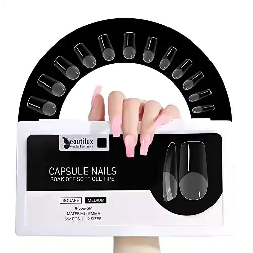 Acryl-Nägel Beautilux Nageltips 552 Stück, Medium Quadrat Tips