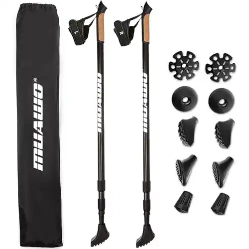 Muawo Premium Nordic Walking Stöcke Ultraleichte Carbon Wanderstöcke
