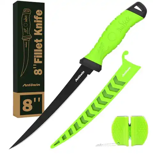 Filetiermesser Antowin 20,3 cm Edelstahl Set mit Schärfer