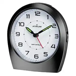Geräuschloser Atrium Funkwecker Analog Quarz mit Alarmfunktion