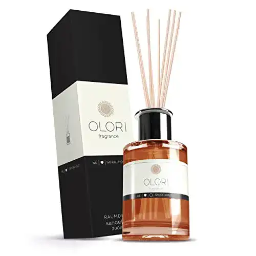 Raumduft Olori Duftöl Sandelholz mit Diffuser und Stäbchen