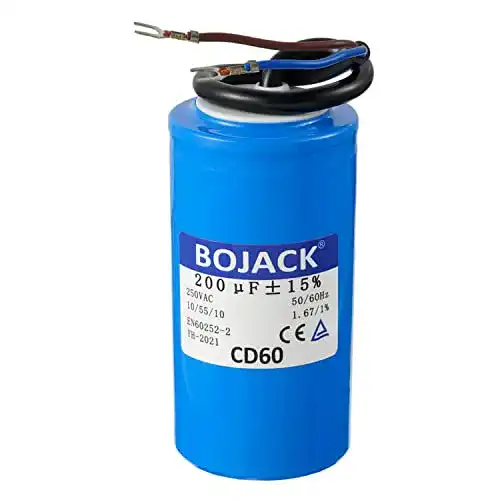 Anlaufkondensator Bojack 200 uF 250 V AC für Motoranwendungen