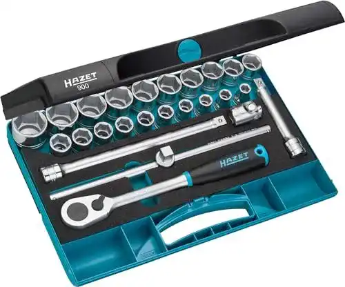 Steckschlüsselsatz 1/2 Zoll Hazet 900 – 25-teiliges Set für professionelle Anwendungen