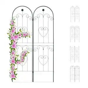 Rankgitter Relaxdays 2er Set aus Metall, 180 x 50 cm, Gartenrankhilfe