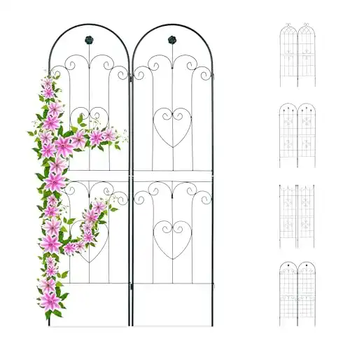 Rankgitter Relaxdays 2er Set aus Metall, 180 x 50 cm, Gartenrankhilfe