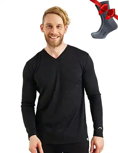 Merino Langarmshirt für Herren aus 100% Merinowolle