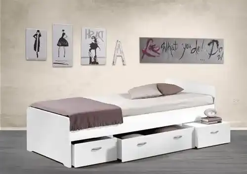 Jugendbett möbelando Bradford – Einzelbett 90 x 200 cm mit Schubkästen