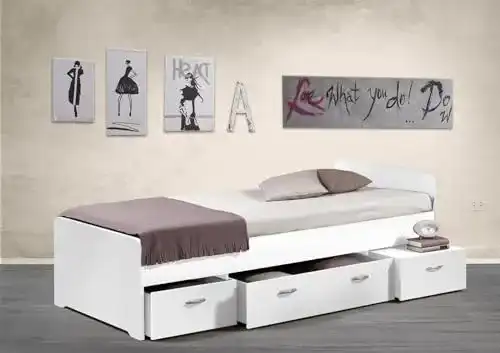 Jugendbett möbelando Bradford – Einzelbett 90 x 200 cm mit Schubkästen