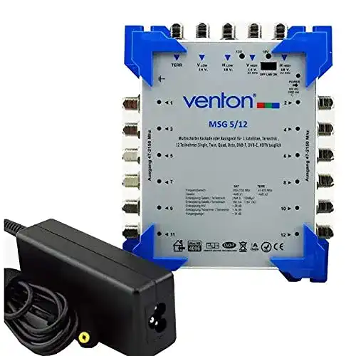 Multischalter 5×12 Venton Sat Multischalter MSG für bis zu 12 Teilnehmer
