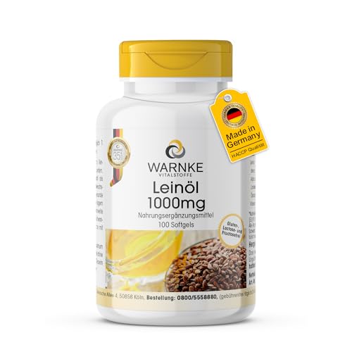 Leinöl-Kapseln Warnke Vitalstoffe 100 Softgels Pflanzliches Omega 3-6-9
