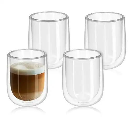 Doppelwandige Gläser Navaris 4er Set 450ml für Heiß- und Kaltgetränke