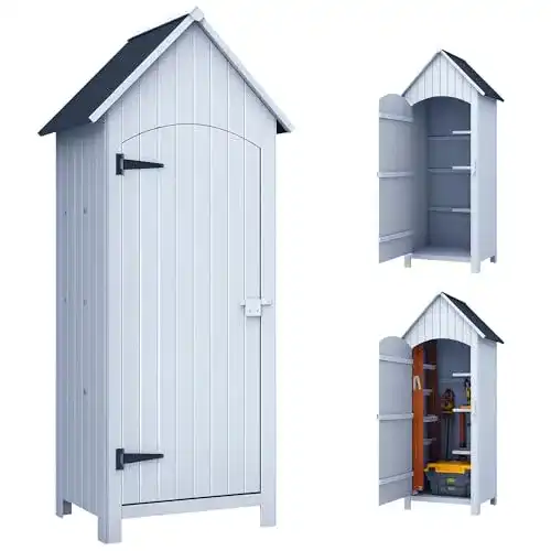 Geräteschuppen aus Holz von Outsunny Gartenschrank für Gartenutensilien