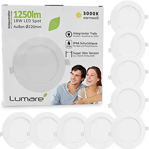 LED Einbaustrahler Lumare extraflache LED Einbauleuchte IP44