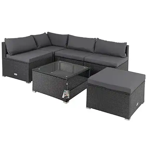 Rattan Gartenmöbel Set von Casaria für 5 Personen