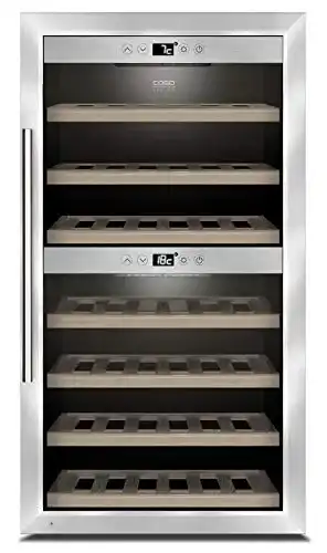 Weinkühlschrank mit 2 Zonen Caso WineComfort 66 für 66 Flaschen