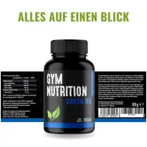 Grüntee-Kapseln von Gym Nutrition mit hochdosiertem Grüntee-Extrakt