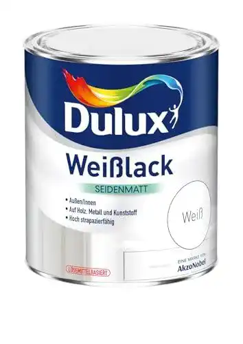 Weißlack von Dulux AKZO NOBEL (DIY) seidenmatt 0,375 L