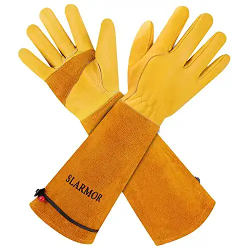 Rosenhandschuhe Slarmor Gartenhandschuhe aus Leder für Damen und Herren