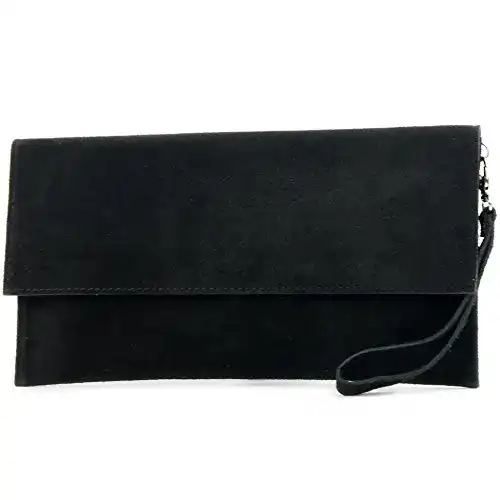 Clutch modamoda de, T151/M151, ital. Wildleder/Leder Metallic