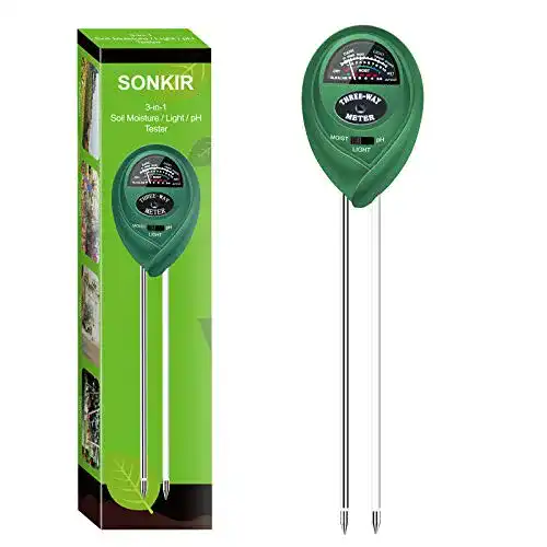 Bodentester Sonkir MS01 3-in-1 für pH, Feuchtigkeit und Licht