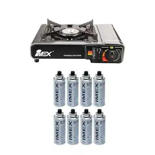 Camping Gaskocher Set mit Tragetasche und Gaskartuschen