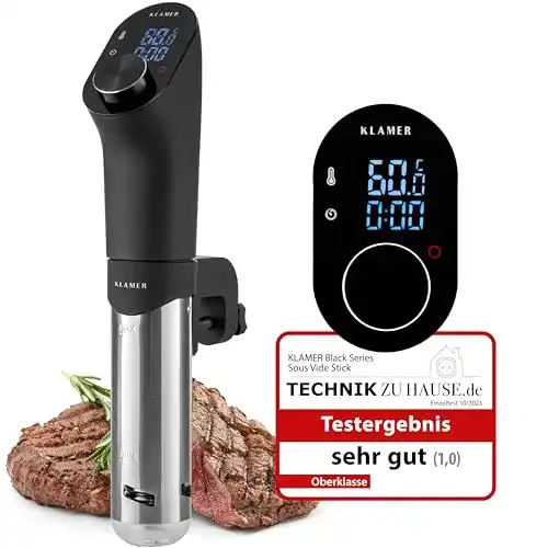 Sous-Vide-Stick Klamer 1200 Watt IPX7 mit Temperaturregelung