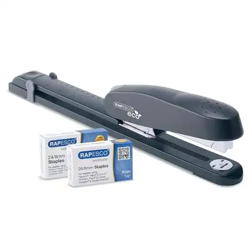 Langarmhefter Rapesco 1480 ECO 790 mit 2000 Heftklammern und 50 Blatt Kapazität