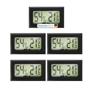Mavori Thermo Hygrometer Mini Digital 5er Set für Temperatur und Luftfeuchtigkeit