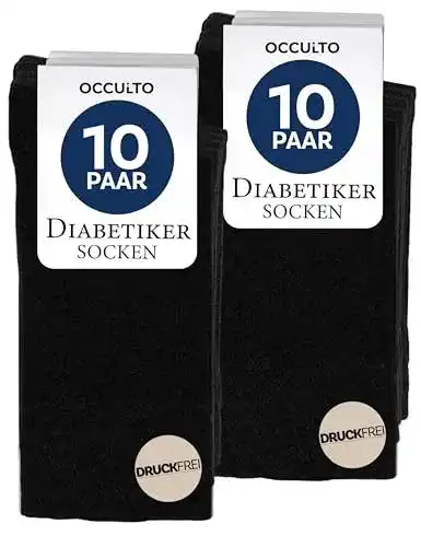 Diabetikersocken Occulto für Herren – 10 Paar ohne Naht und Gummibund