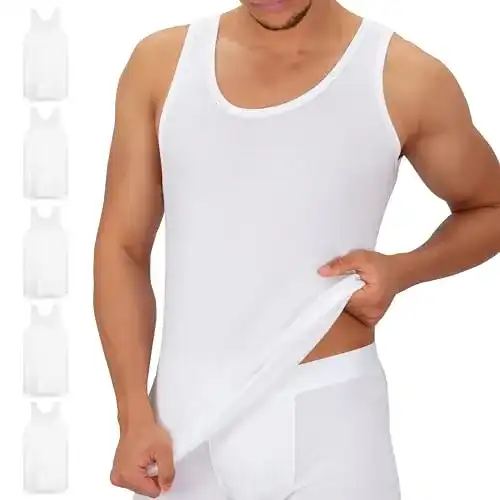 Celodoro Herren Feinripp Unterhemd im 5er Pack